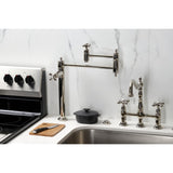 Restoration KS3706AX Single-Hole Deck Mount Pot Filler, Polished Nickel