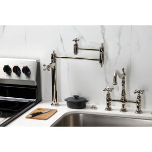 Restoration KS3706AX Single-Hole Deck Mount Pot Filler, Polished Nickel
