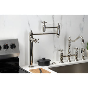 Restoration KS3706AX Single-Hole Deck Mount Pot Filler, Polished Nickel