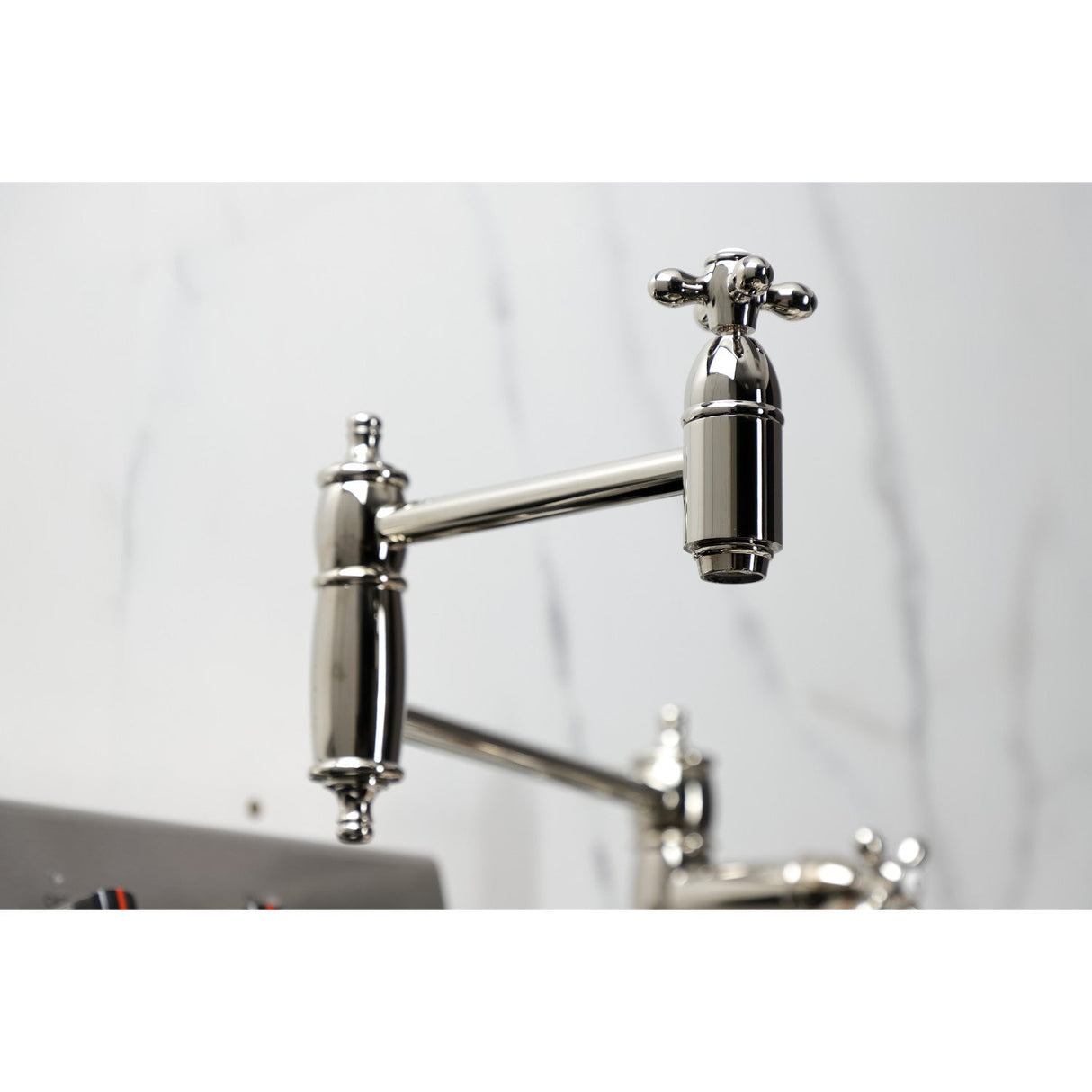 Restoration KS3706AX Single-Hole Deck Mount Pot Filler, Polished Nickel
