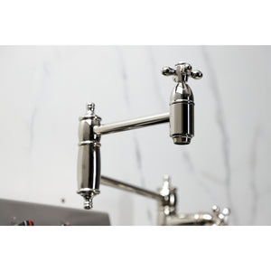Restoration KS3706AX Single-Hole Deck Mount Pot Filler, Polished Nickel