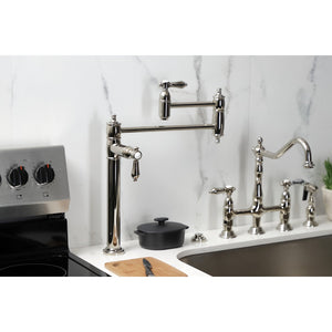 Heirloom KS3706BAL Single-Hole Deck Mount Pot Filler, Polished Nickel
