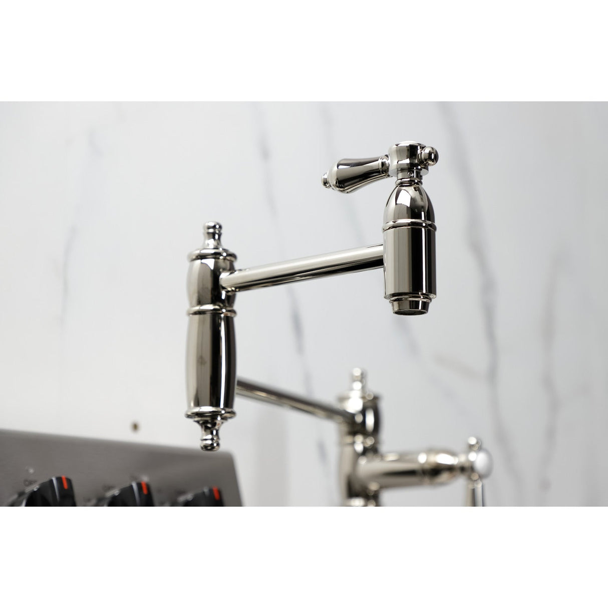 Heirloom KS3706BAL Single-Hole Deck Mount Pot Filler, Polished Nickel
