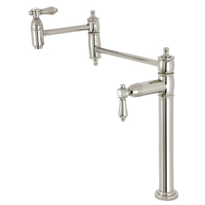 Heirloom KS3706BAL Single-Hole Deck Mount Pot Filler, Polished Nickel