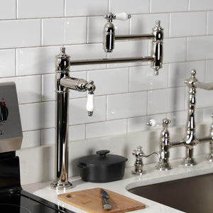 Restoration KS3706PL Single-Hole Deck Mount Pot Filler, Polished Nickel