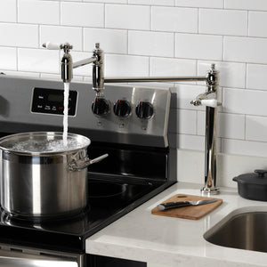 Restoration KS3706PL Single-Hole Deck Mount Pot Filler, Polished Nickel