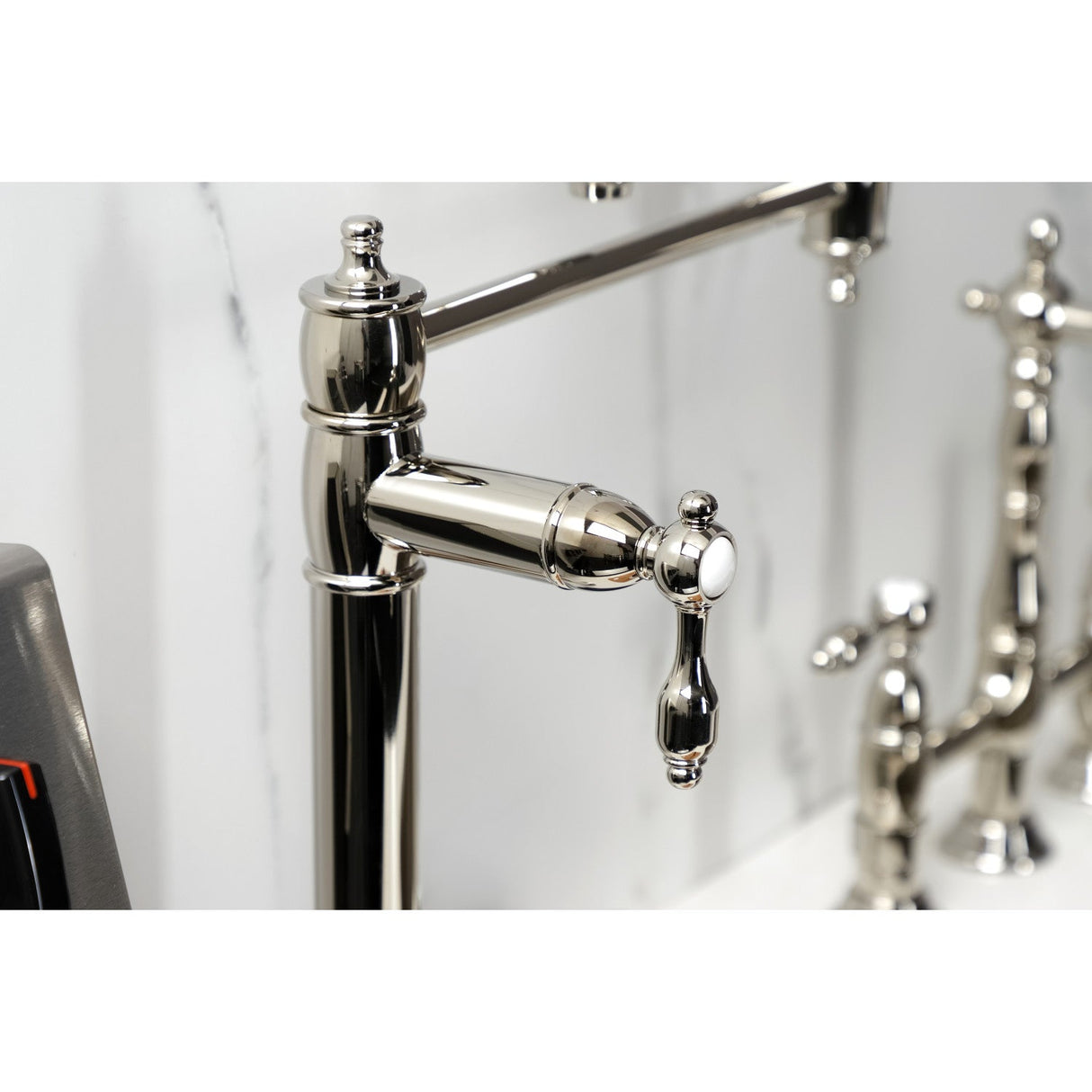 Tudor KS3706TAL Single-Hole Deck Mount Pot Filler, Polished Nickel