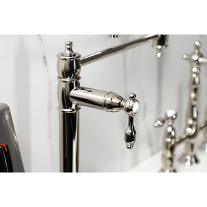 Tudor KS3706TAL Single-Hole Deck Mount Pot Filler, Polished Nickel