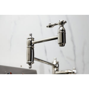 Tudor KS3706TAL Single-Hole Deck Mount Pot Filler, Polished Nickel