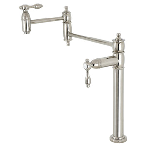 Tudor KS3706TAL Single-Hole Deck Mount Pot Filler, Polished Nickel
