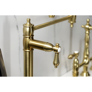 Heirloom KS3707BAL Single-Hole Deck Mount Pot Filler, Brushed Brass