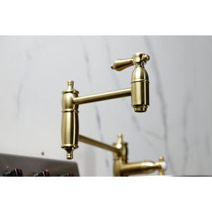 Heirloom KS3707BAL Single-Hole Deck Mount Pot Filler, Brushed Brass