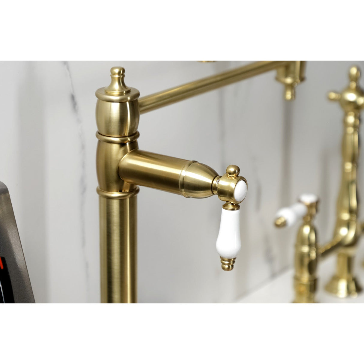 Bel-Air KS3707BPL Single-Hole Deck Mount Pot Filler, Brushed Brass