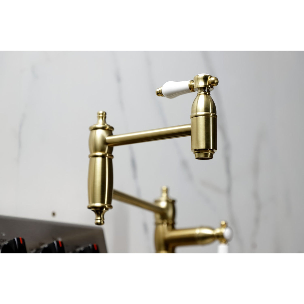 Bel-Air KS3707BPL Single-Hole Deck Mount Pot Filler, Brushed Brass