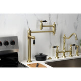 Duchess KS3707PKL Single-Hole Deck Mount Pot Filler, Brushed Brass