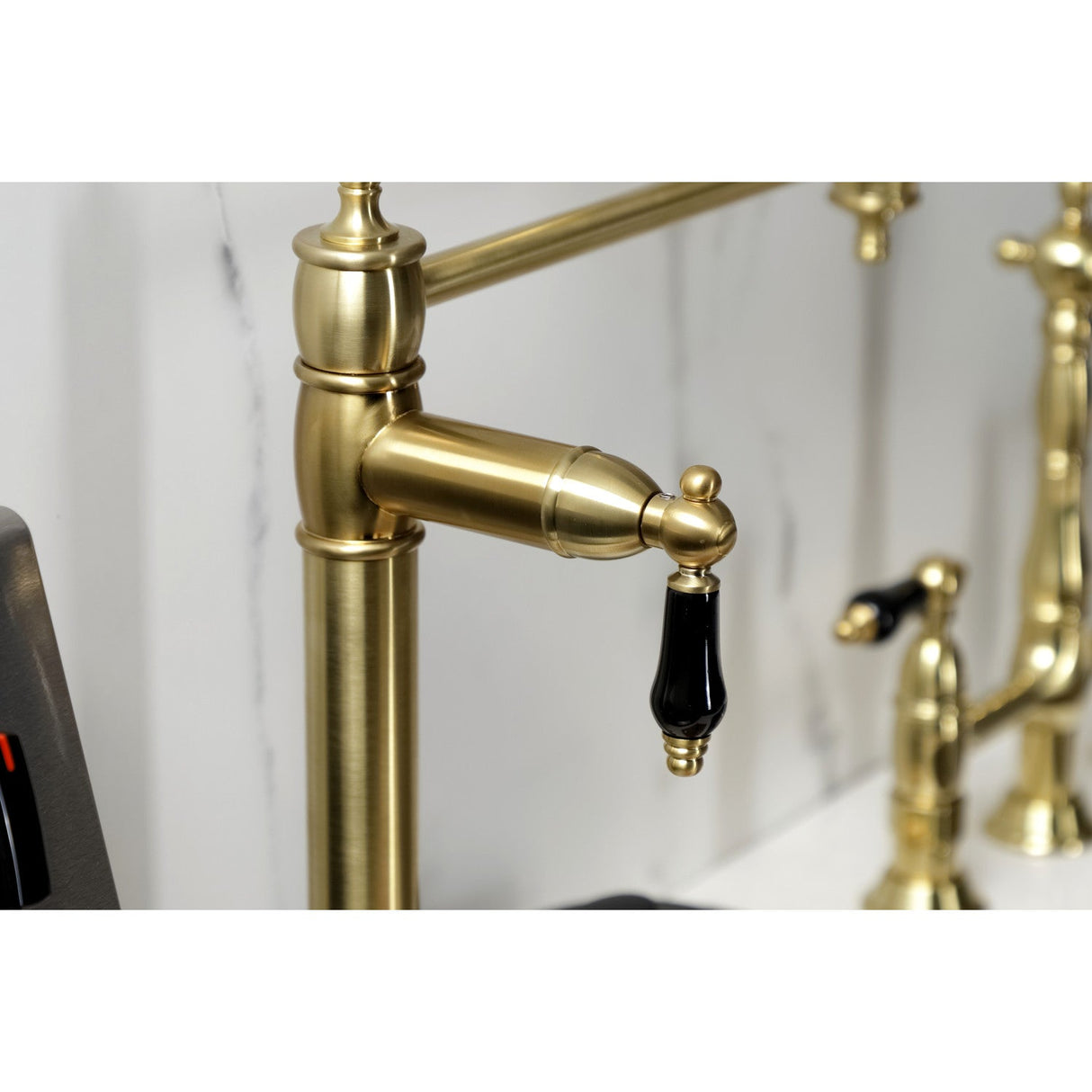 Duchess KS3707PKL Single-Hole Deck Mount Pot Filler, Brushed Brass