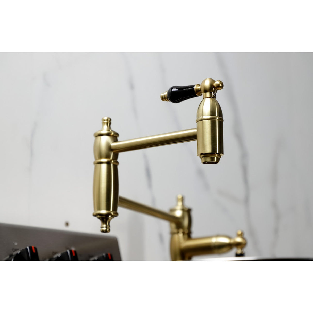 Duchess KS3707PKL Single-Hole Deck Mount Pot Filler, Brushed Brass