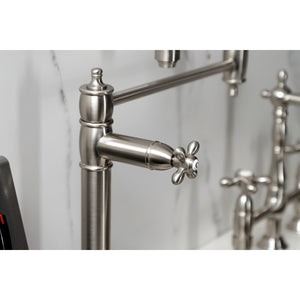 Restoration KS3708AX Single-Hole Deck Mount Pot Filler, Brushed Nickel