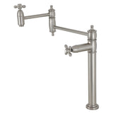 Restoration KS3708AX Single-Hole Deck Mount Pot Filler, Brushed Nickel