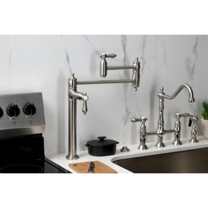 Heirloom KS3708BAL Single-Hole Deck Mount Pot Filler, Brushed Nickel