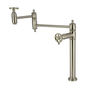 Fuller KS3708CG Two-Handle Deck Mount Pot Filler, Brushed Nickel