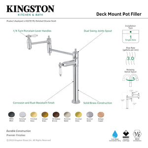 Restoration KS3708PL Single-Hole Deck Mount Pot Filler, Brushed Nickel