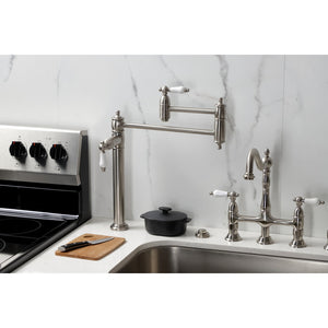 Restoration KS3708PL Single-Hole Deck Mount Pot Filler, Brushed Nickel