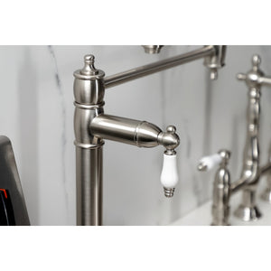 Restoration KS3708PL Single-Hole Deck Mount Pot Filler, Brushed Nickel