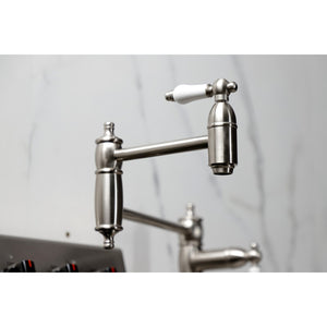 Restoration KS3708PL Single-Hole Deck Mount Pot Filler, Brushed Nickel