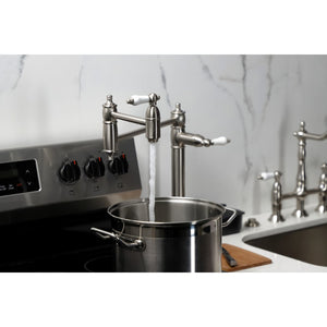 Restoration KS3708PL Single-Hole Deck Mount Pot Filler, Brushed Nickel