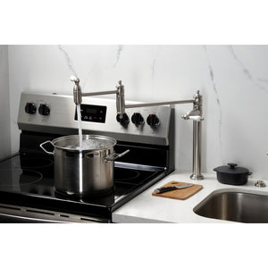 Restoration KS3708PL Single-Hole Deck Mount Pot Filler, Brushed Nickel