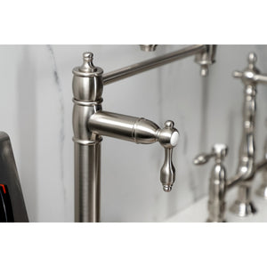 Tudor KS3708TAL Single-Hole Deck Mount Pot Filler, Brushed Nickel
