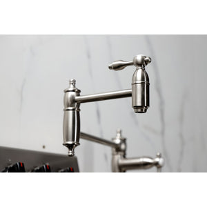 Tudor KS3708TAL Single-Hole Deck Mount Pot Filler, Brushed Nickel