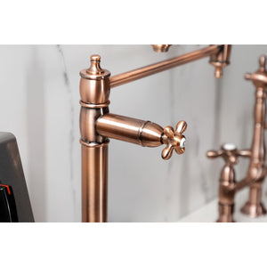 Restoration KS370AXAC Single-Hole Deck Mount Pot Filler, Antique Copper