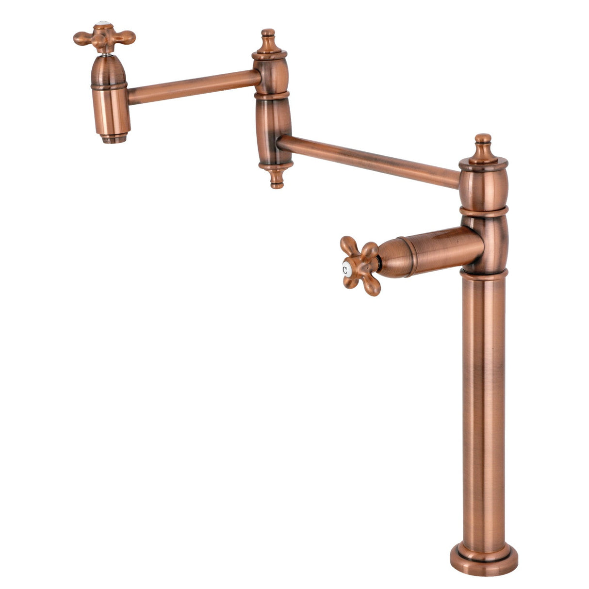 Restoration KS370AXAC Single-Hole Deck Mount Pot Filler, Antique Copper