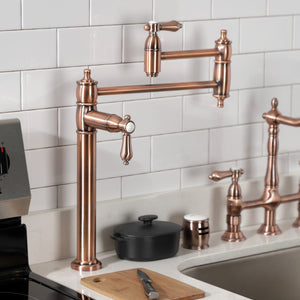 Heirloom KS370BALAC Single-Hole Deck Mount Pot Filler, Antique Copper