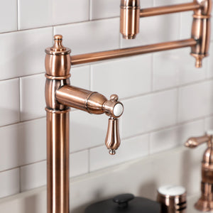 Heirloom KS370BALAC Single-Hole Deck Mount Pot Filler, Antique Copper