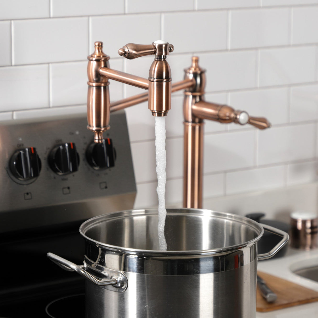 Heirloom KS370BALAC Single-Hole Deck Mount Pot Filler, Antique Copper