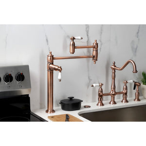 Restoration KS370PLAC Single-Hole Deck Mount Pot Filler, Antique Copper