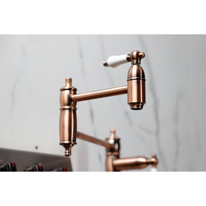 Restoration KS370PLAC Single-Hole Deck Mount Pot Filler, Antique Copper