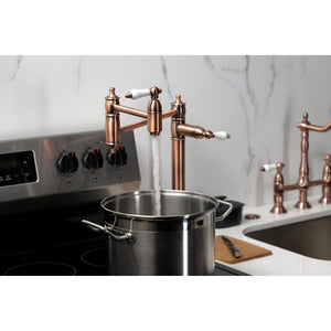 Restoration KS370PLAC Single-Hole Deck Mount Pot Filler, Antique Copper