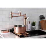 Restoration KS370PXAC Single-Hole Deck Mount Pot Filler, Antique Copper