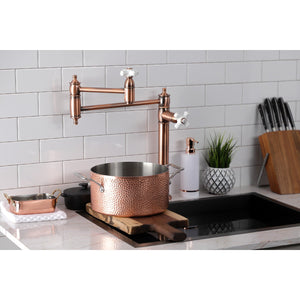 Restoration KS370PXAC Single-Hole Deck Mount Pot Filler, Antique Copper