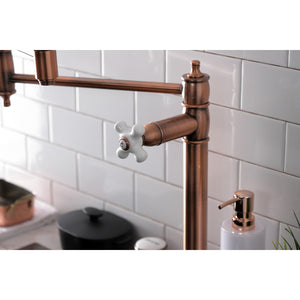 Restoration KS370PXAC Single-Hole Deck Mount Pot Filler, Antique Copper