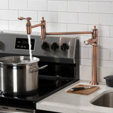 Tudor KS370TALAC Single-Hole Deck Mount Pot Filler, Antique Copper