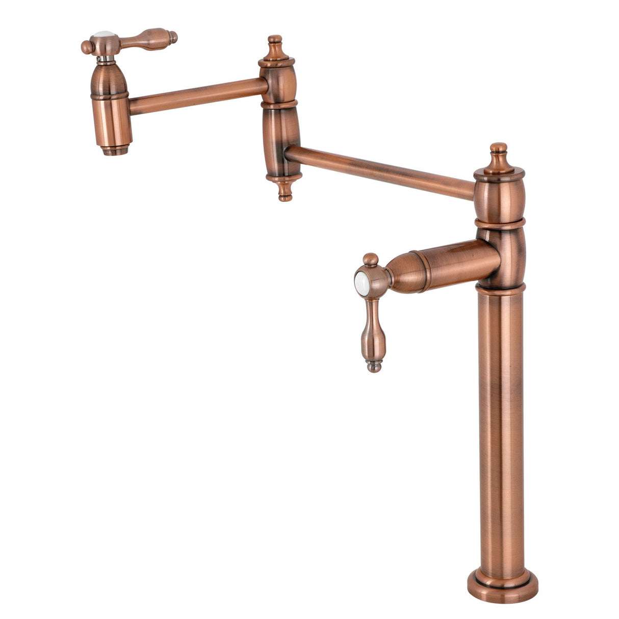 Tudor KS370TALAC Single-Hole Deck Mount Pot Filler, Antique Copper