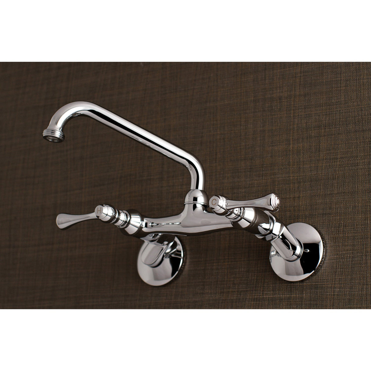 Kingston KS373C Two-Handle 2-Hole Wall Mount Laundry Faucet, Polished Chrome