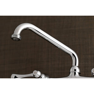 Kingston KS373C Two-Handle 2-Hole Wall Mount Laundry Faucet, Polished Chrome