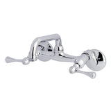 Kingston KS373C Two-Handle 2-Hole Wall Mount Laundry Faucet, Polished Chrome