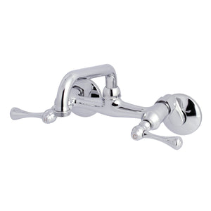 Kingston KS373C Two-Handle 2-Hole Wall Mount Laundry Faucet, Polished Chrome